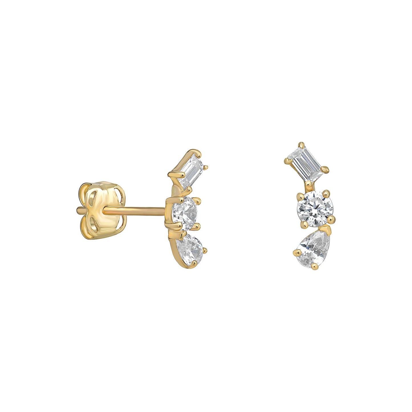 Maeva CZ Climbing Stud Earrings