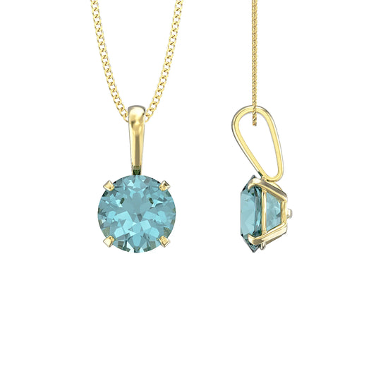 March Birthstone Aquamarine Pendant Necklace
