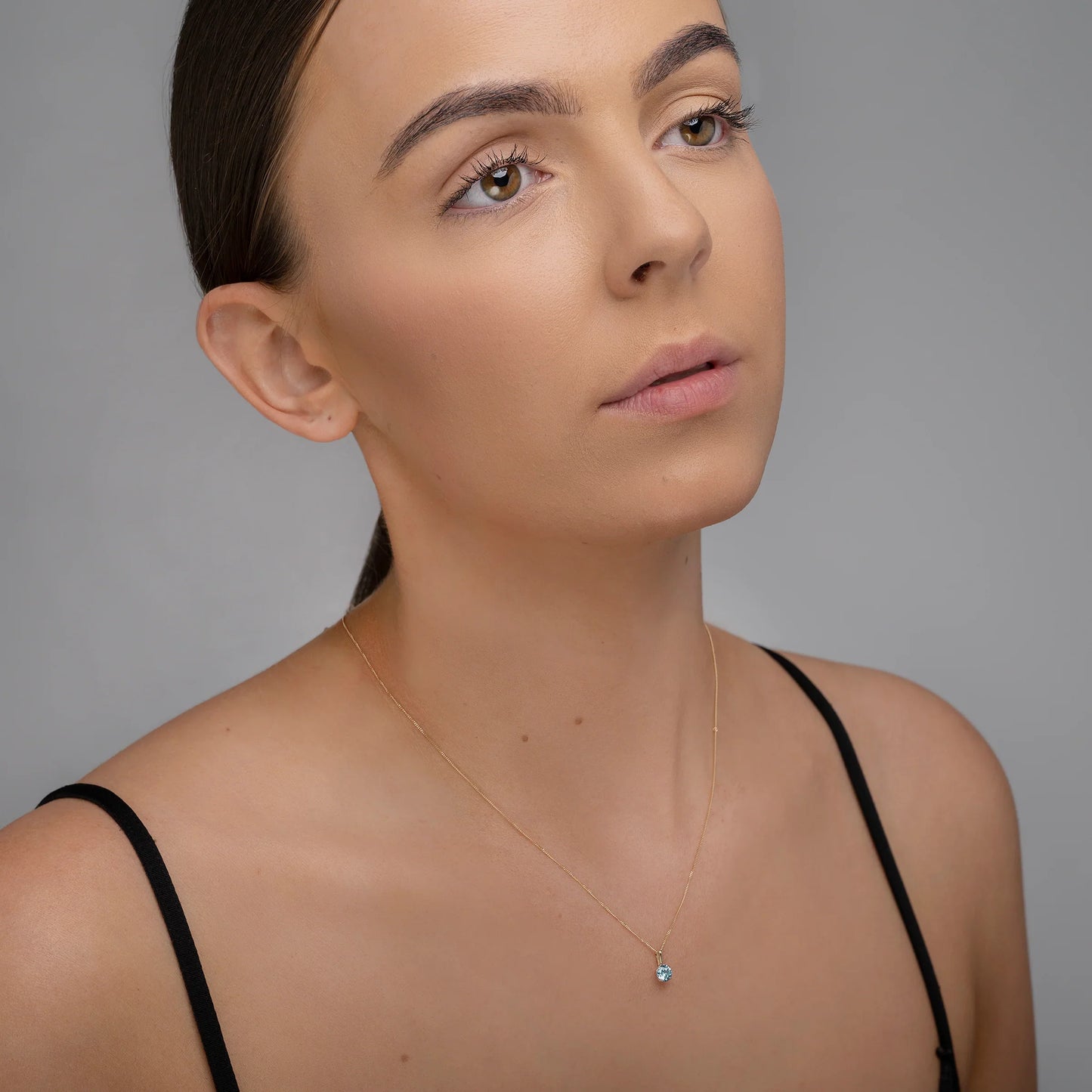 March Birthstone Aquamarine Pendant Necklace