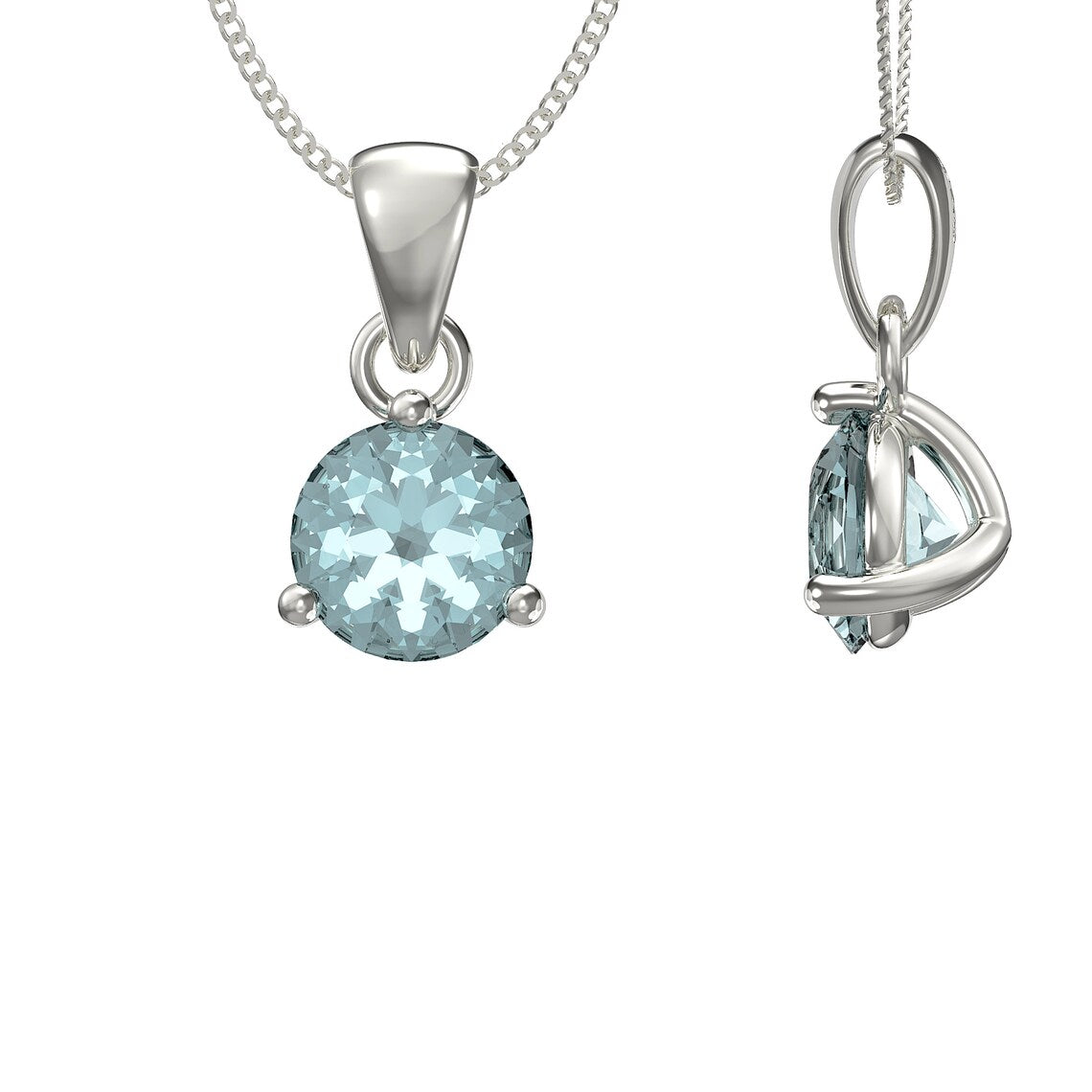 March Birthstone Pendant Necklace