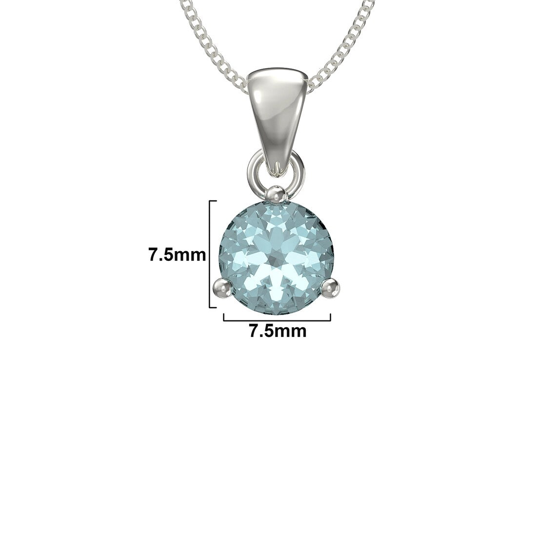 March Birthstone Pendant Necklace