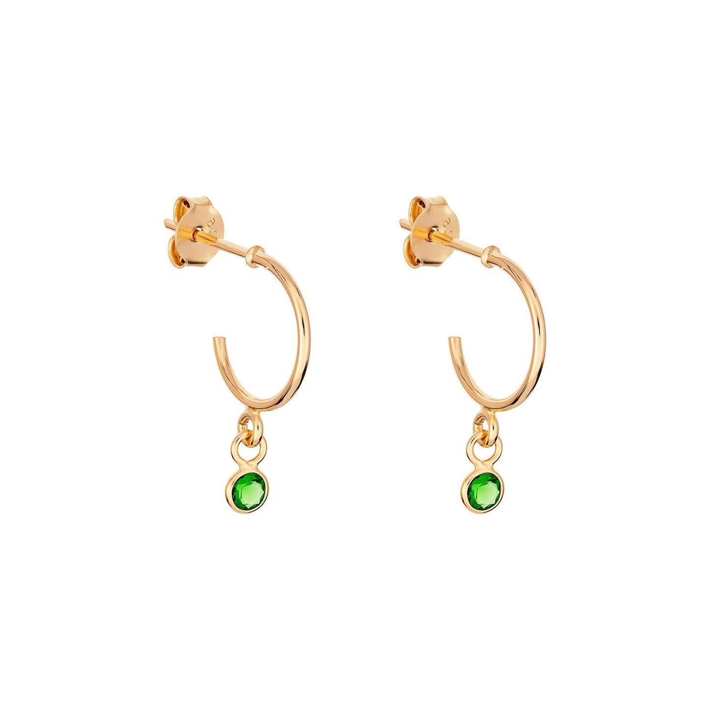 May Birthstone Hoop Earrings