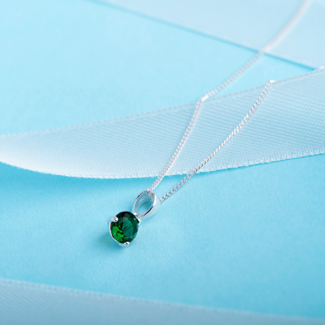 May Birthstone Pendant Necklace