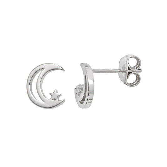 Moon & Star Stud Earrings