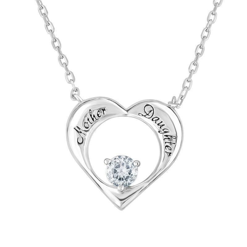 Mother and Daughter Heart Necklace