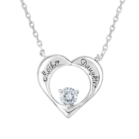 Mother and Daughter Heart Necklace