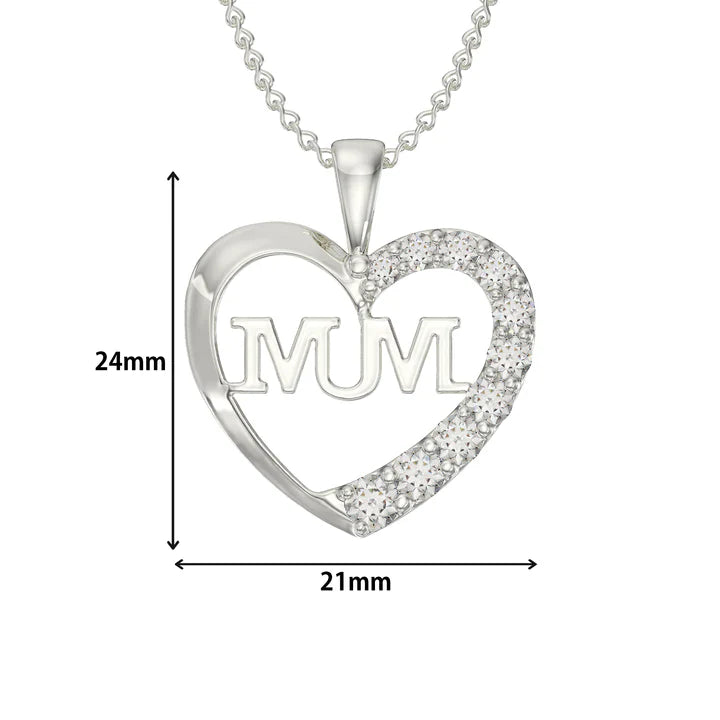 Mum Heart Pendant Necklace