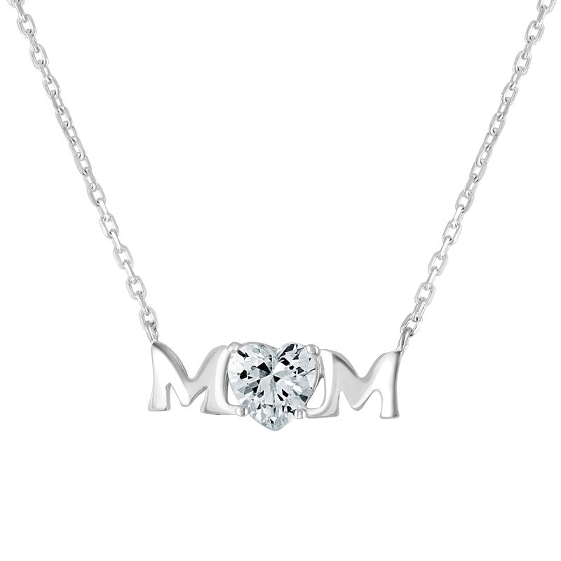 Mum Cubic Zirconia Necklace
