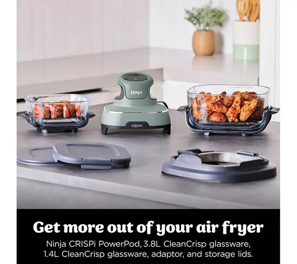 Ninja CRISPi 4-in-1 Portable Glass Air Fryer - Sage FN101UKSG