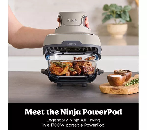 Ninja CRISPi 4-in-1 Portable Glass Air Fryer - Stone FN101UKST