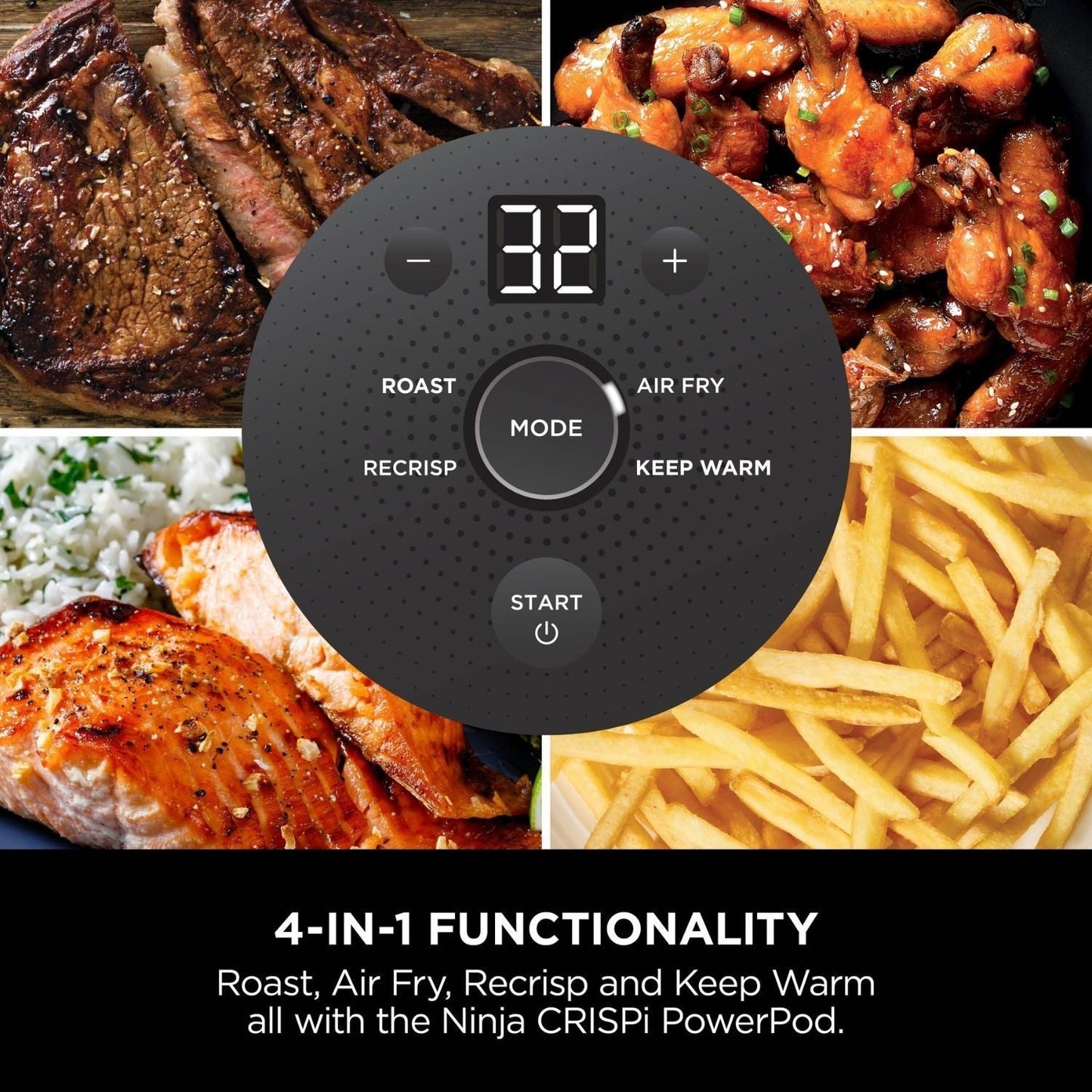 Ninja FN101UKGY CRISPi 4 in 1 Portable Glass Air Fryer
