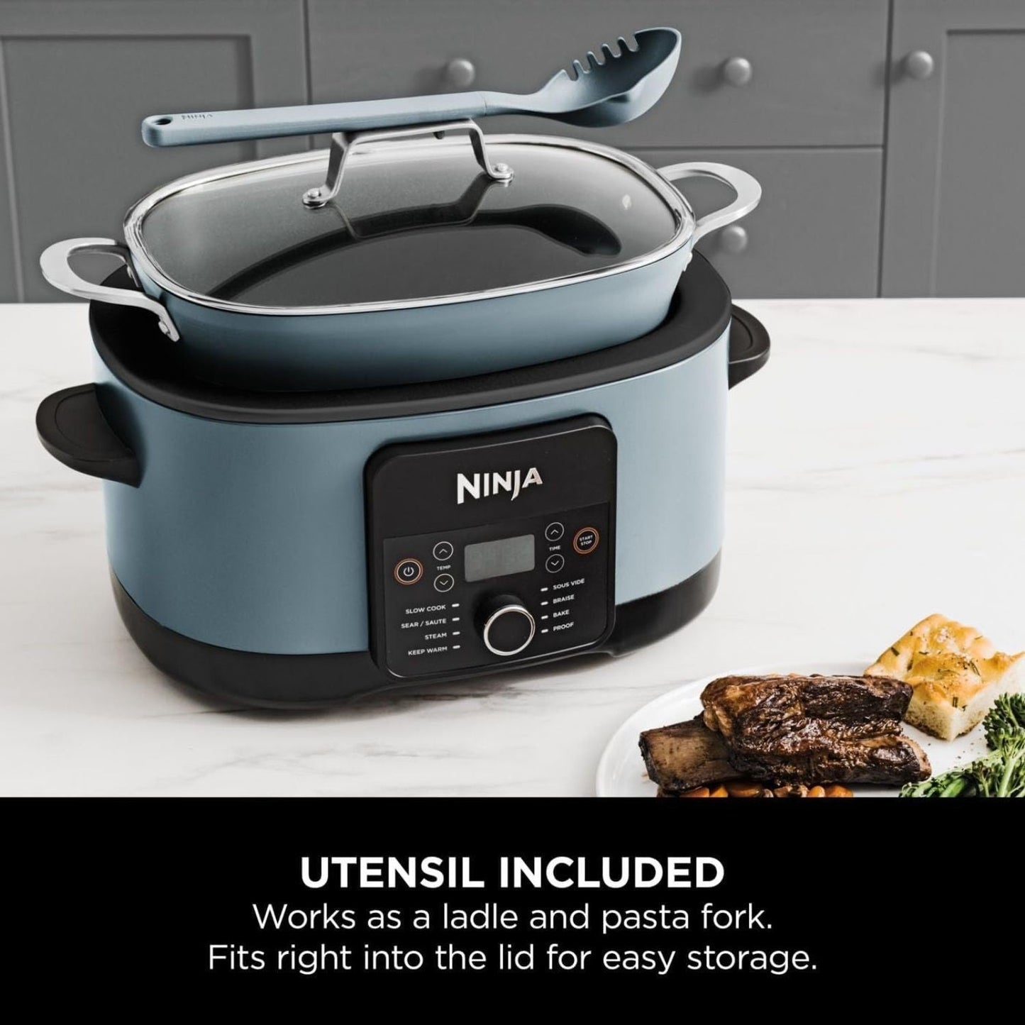 Ninja Foodi 8-In-1 PossibleCooker Sea Salt Grey 8L Multi-Cooker