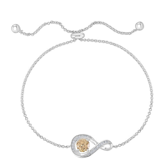 November Birthstone Infinity Bolo Bracelet