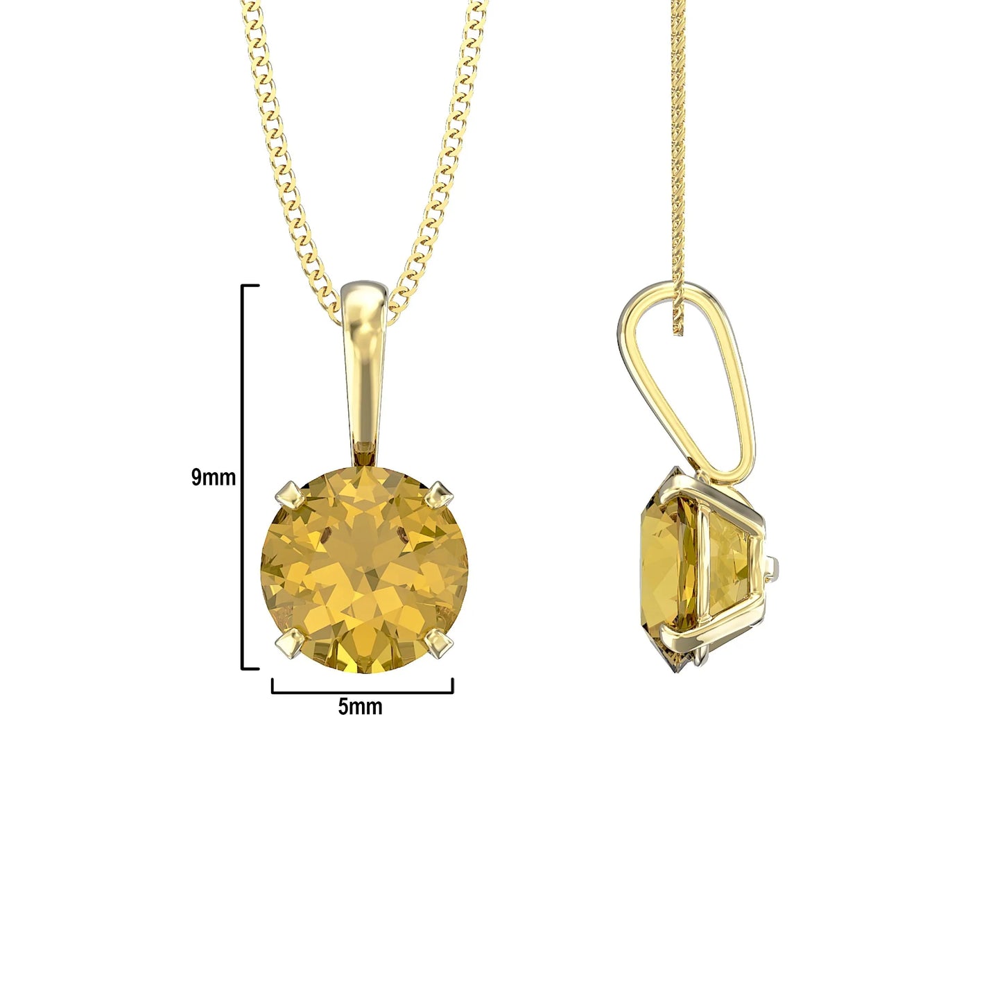 November Birthstone Topaz Pendant Necklace