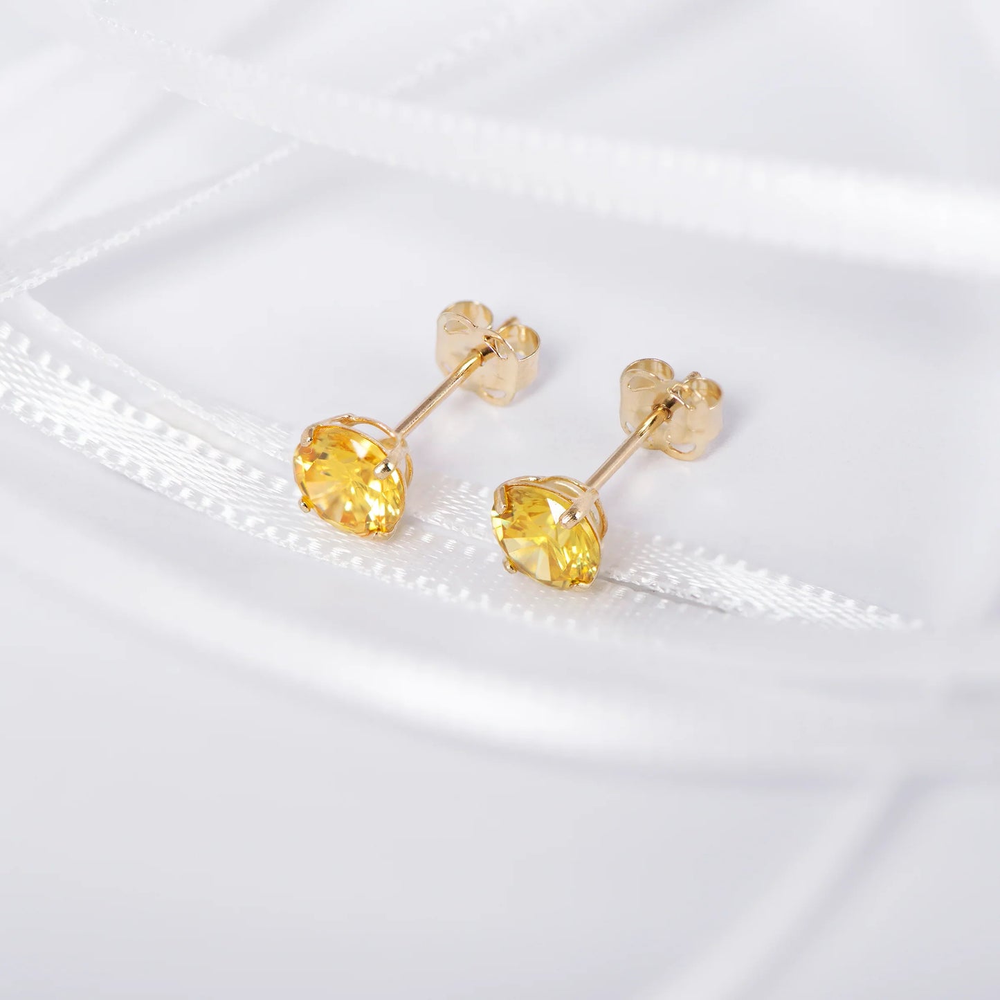 November Birthstone Topaz Stud Earrings