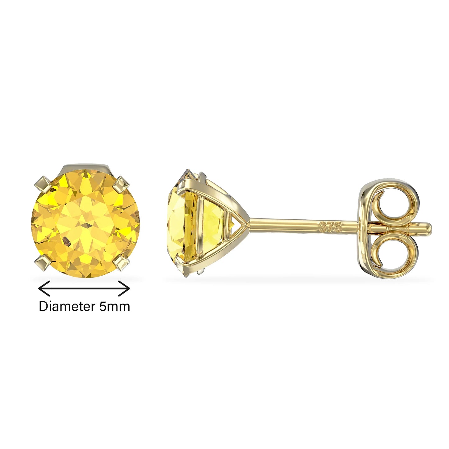 November Birthstone Topaz Stud Earrings