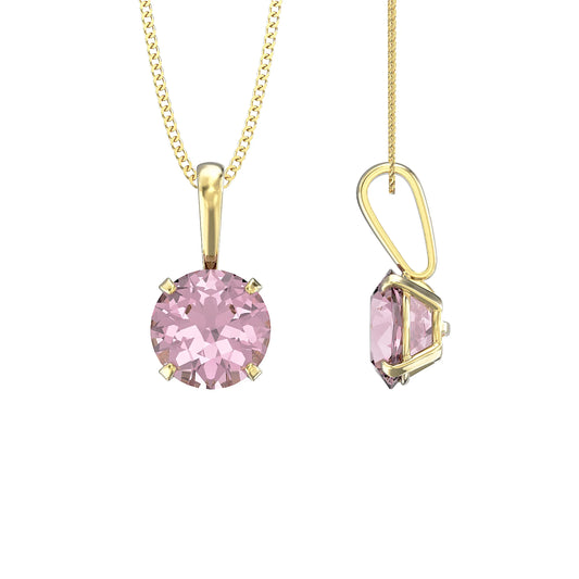 October Birthstone Pink Tourmaline Necklace