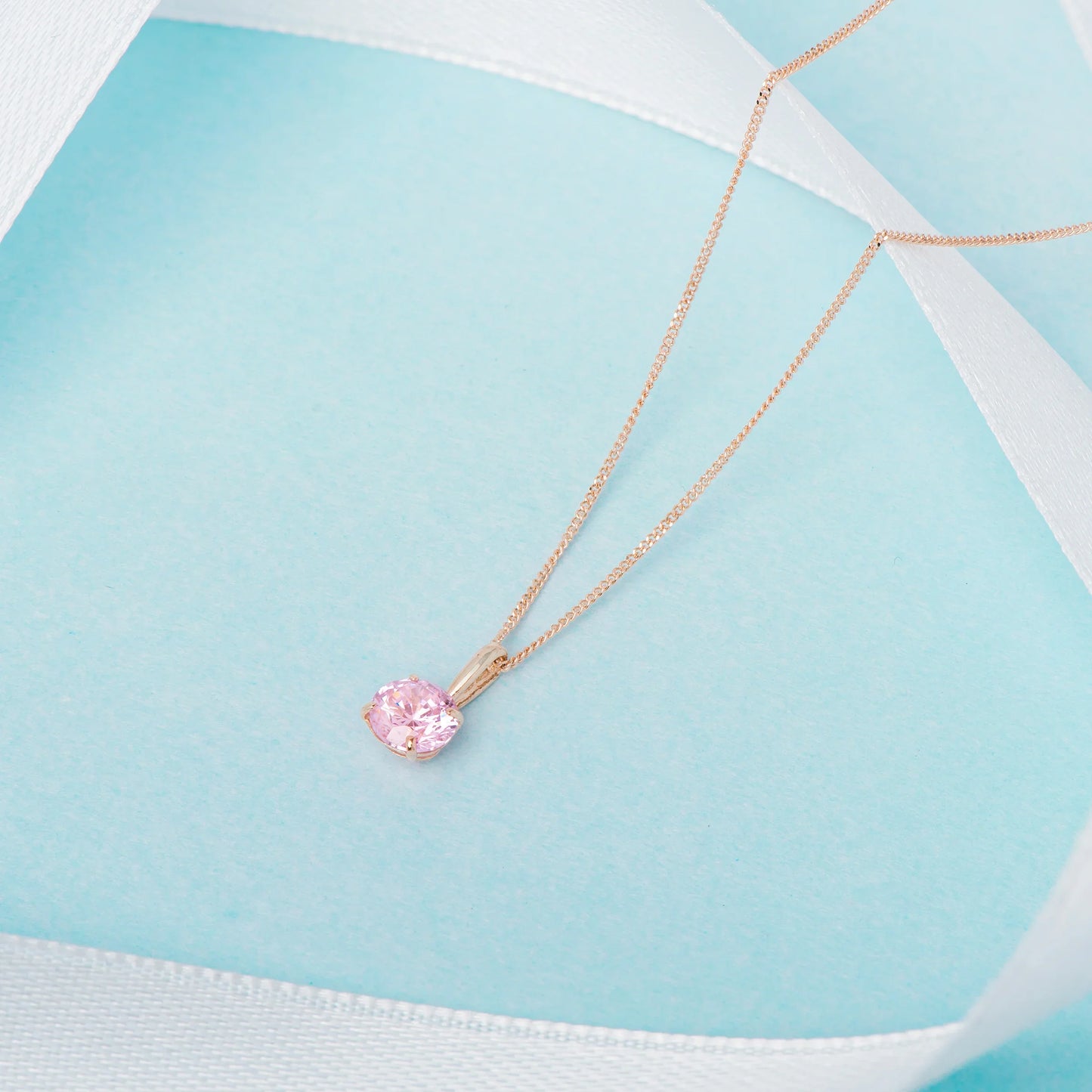 October Birthstone Pink Tourmaline Necklace