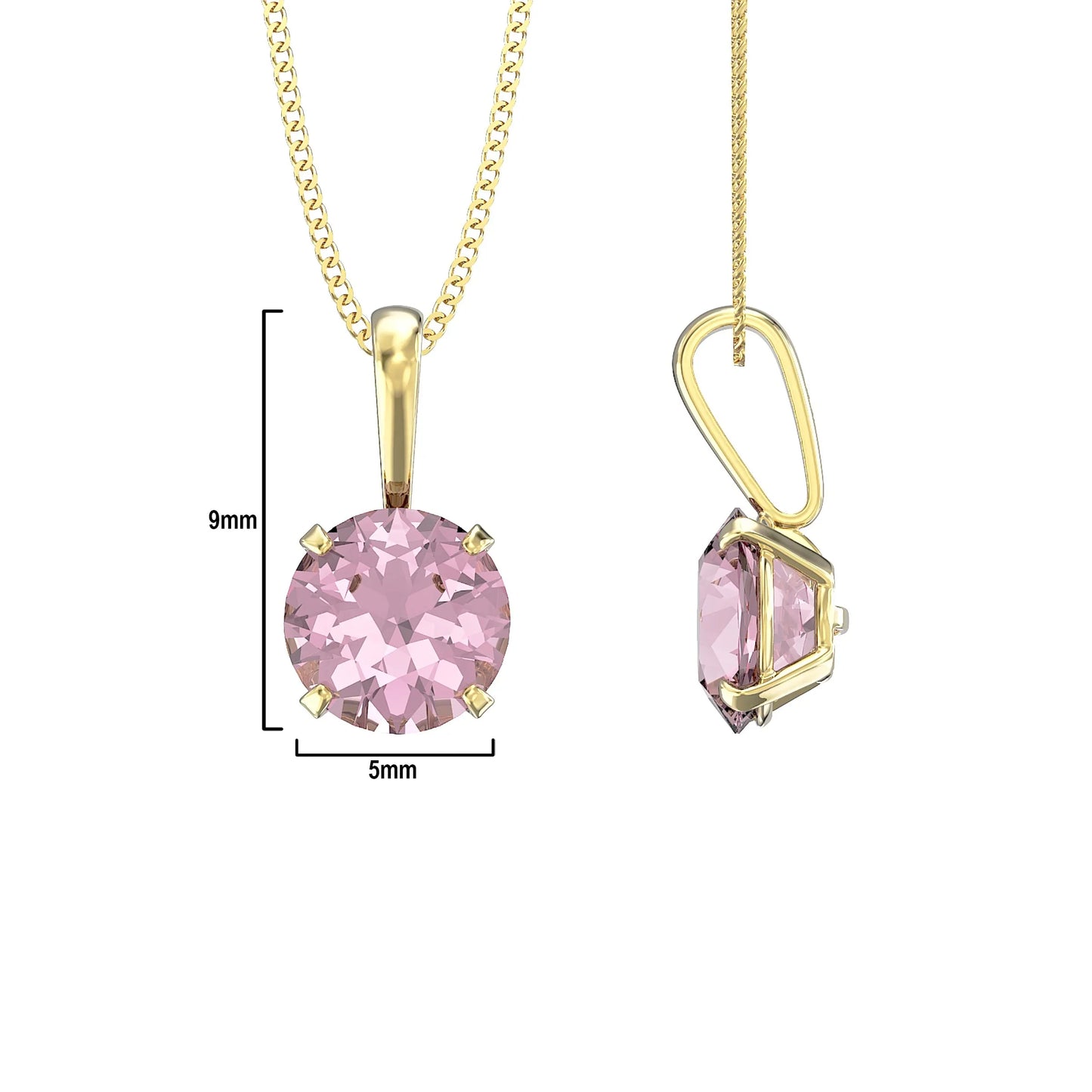 October Birthstone Pink Tourmaline Necklace