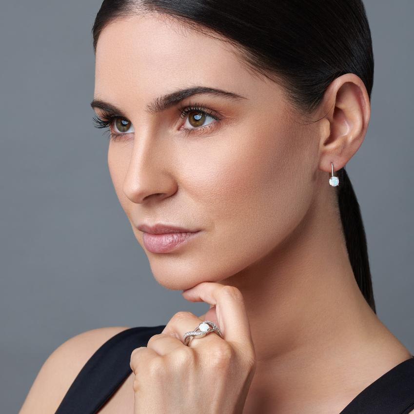 Opal Hinge Drop Earrings