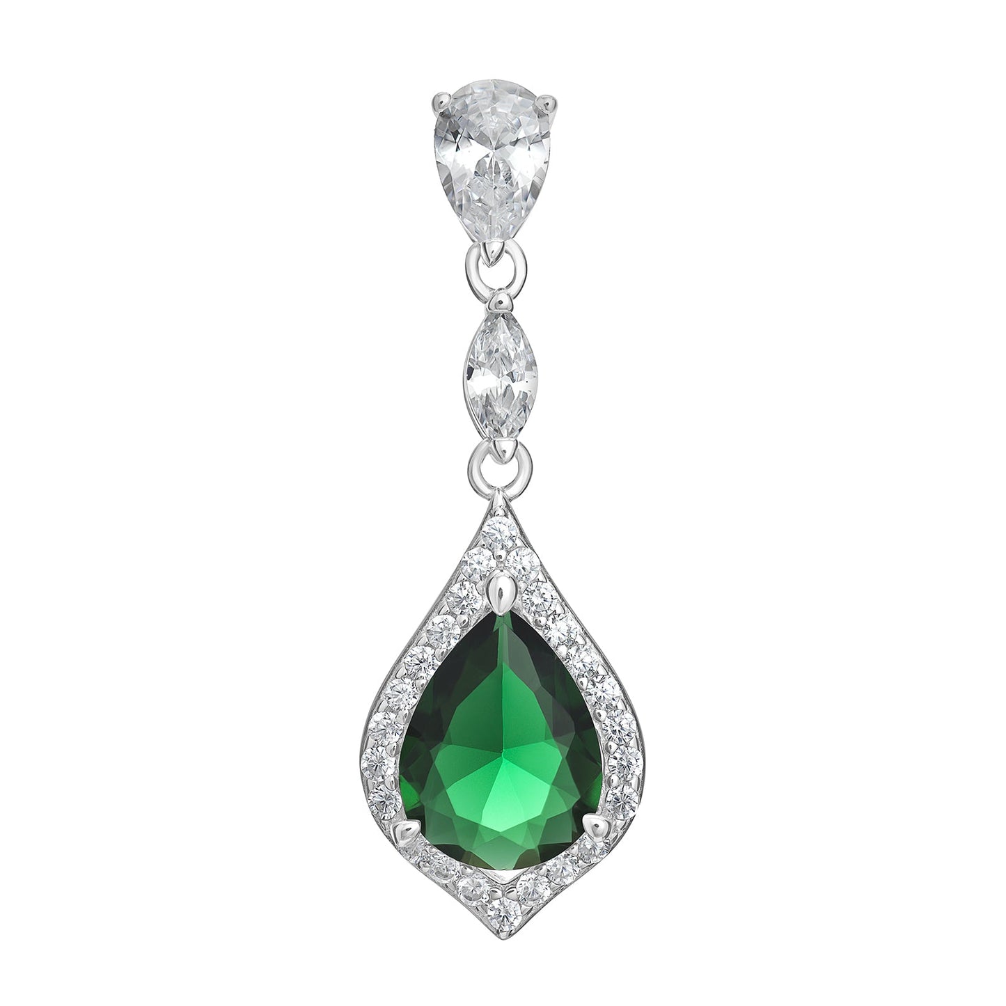 Opulent Emerald CZ Pendant Necklace