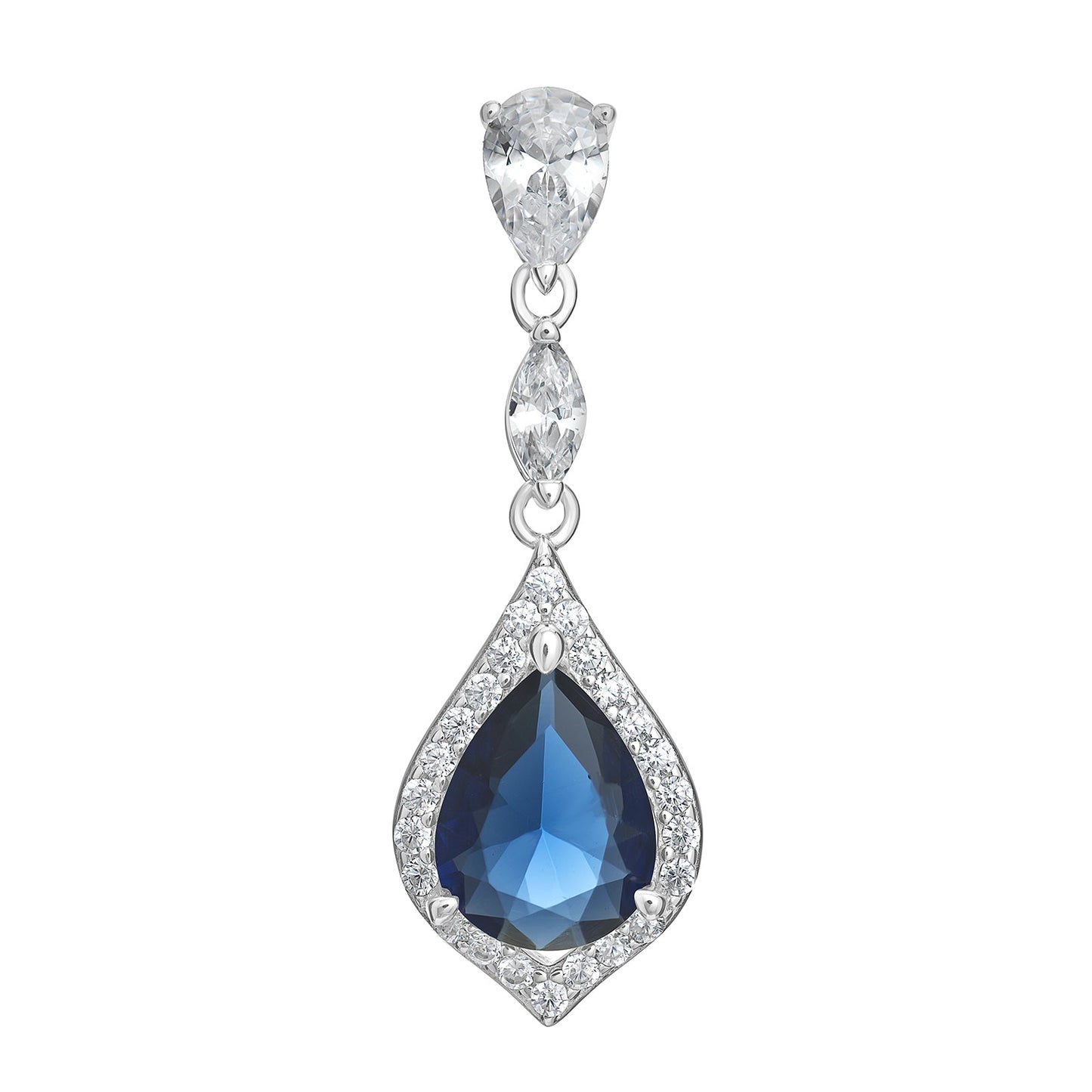 Opulent Sapphire CZ Pendant Necklace