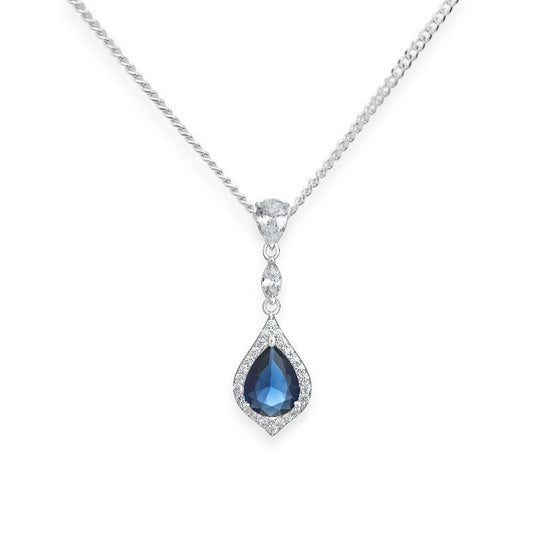 Opulent Sapphire CZ Pendant Necklace