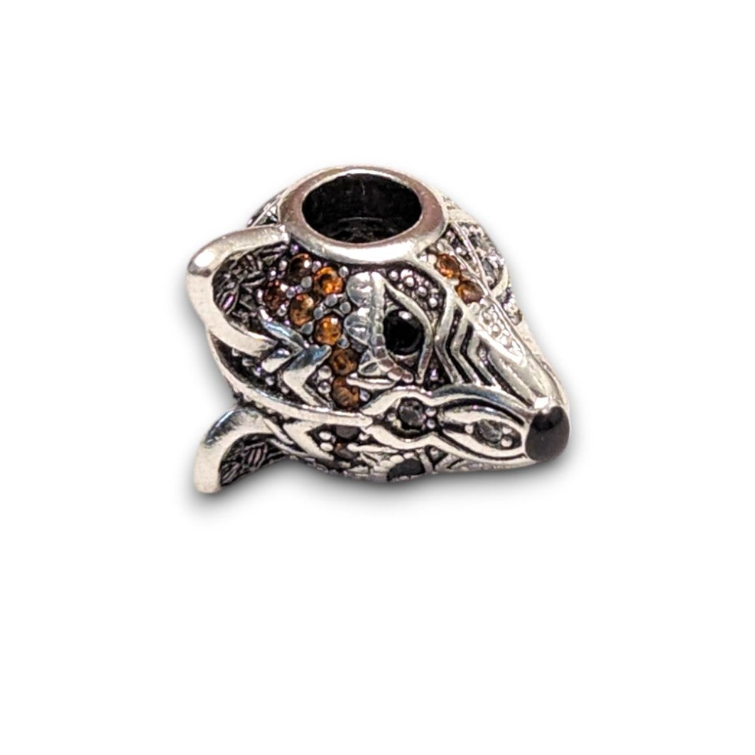 Orange Cubic Zirconia Fox Charm