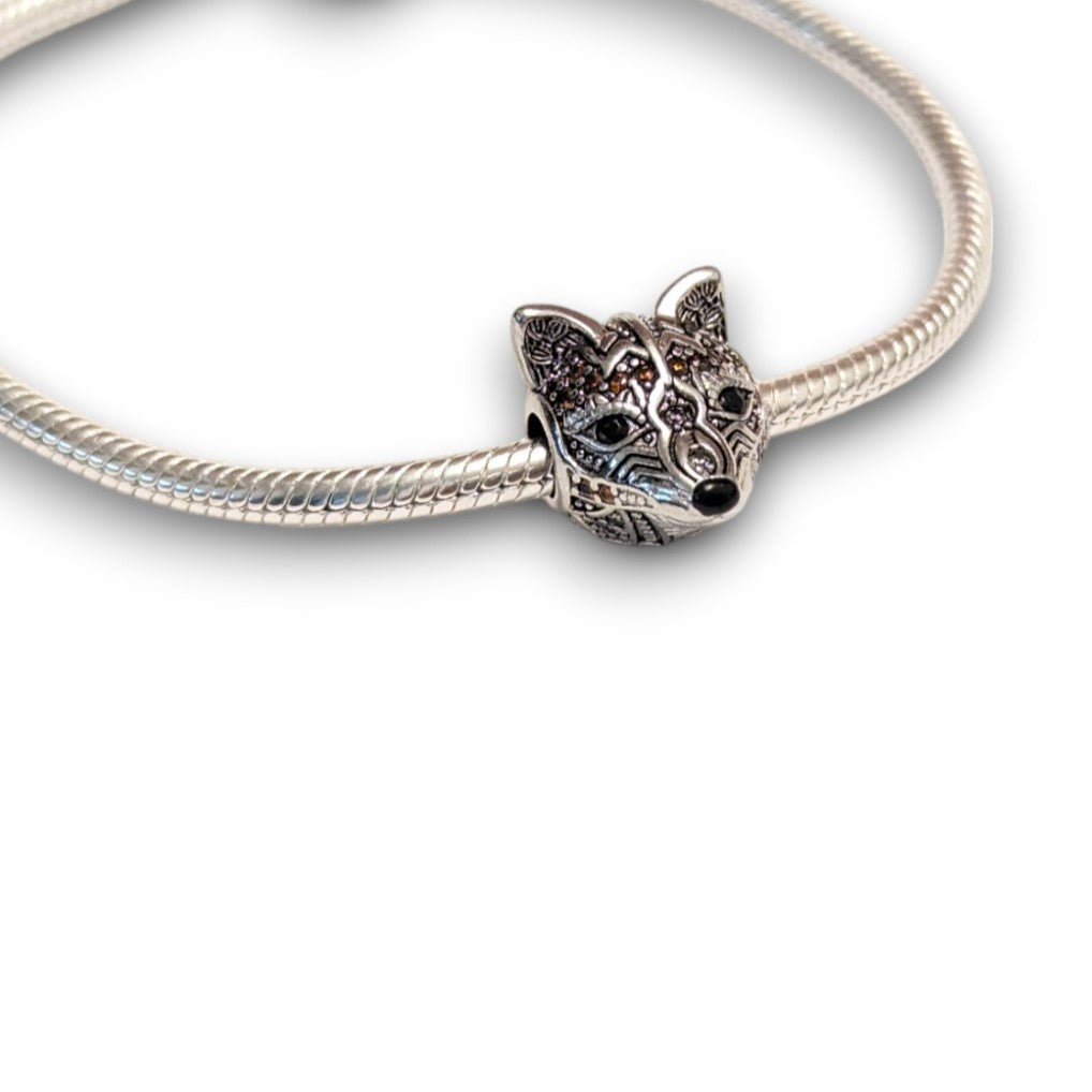 Orange Cubic Zirconia Fox Charm
