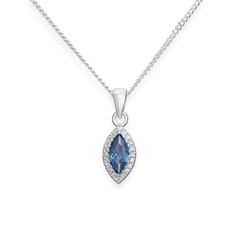Oval Sapphire Pendant Necklace