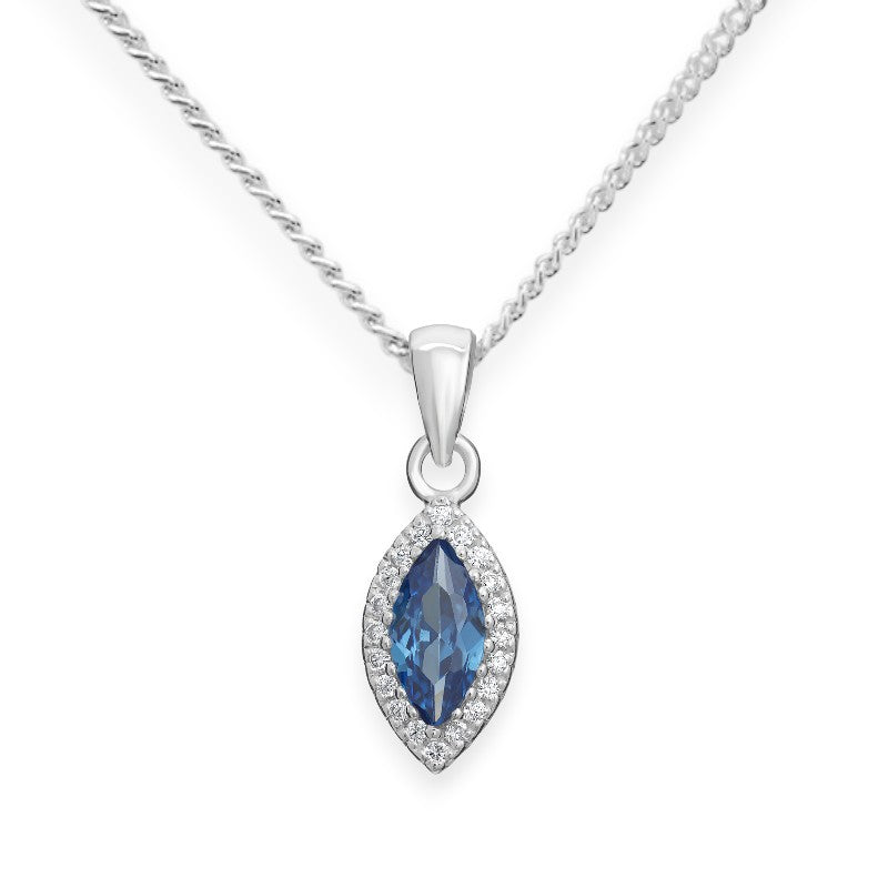 Oval Sapphire Pendant Necklace