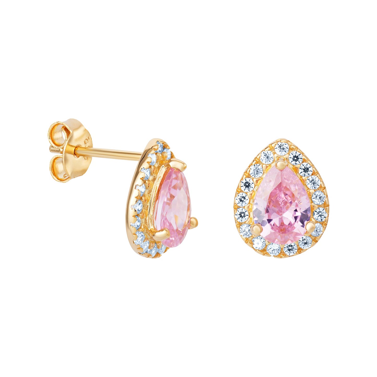 Bryony Pink Tourmaline Teardrop Earrings