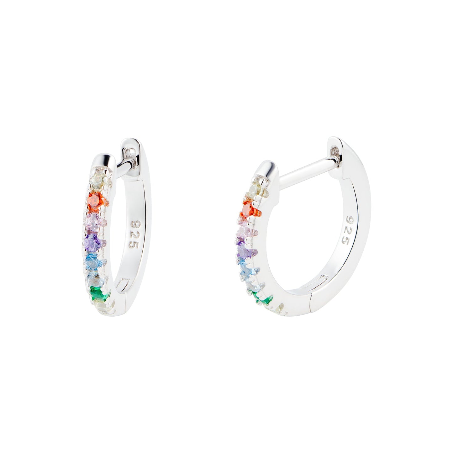 Rainbow Huggie Hoops