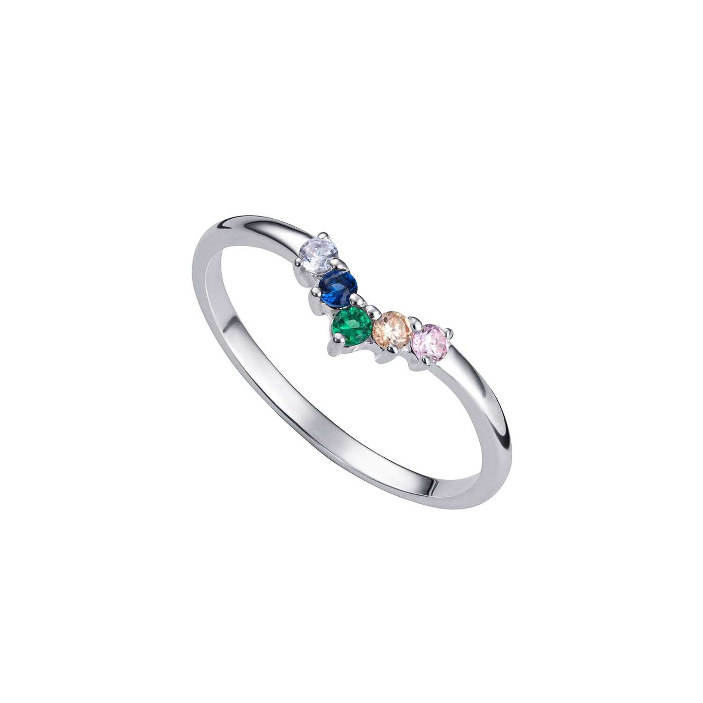 Rainbow Wishbone Ring