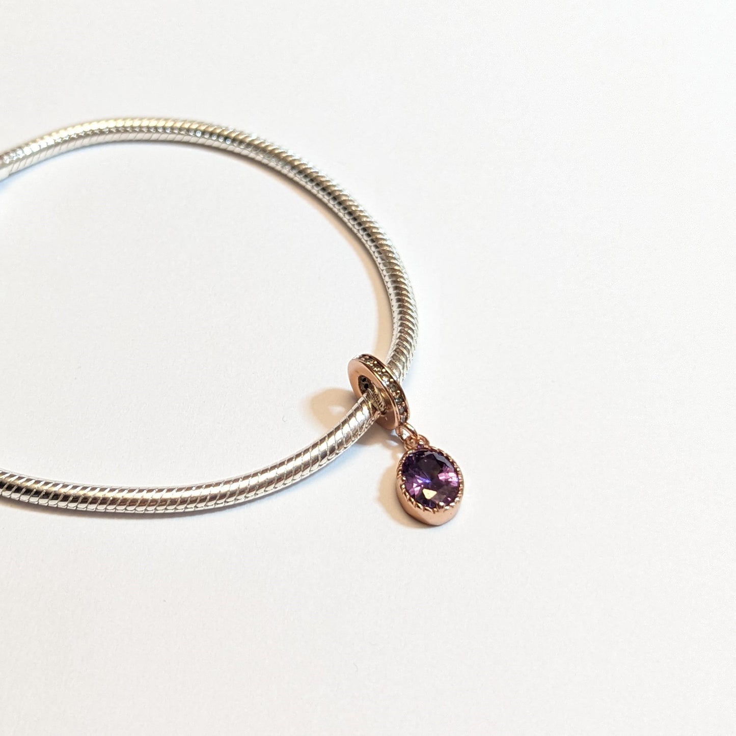 Amethyst Cubic Zirconia Dangle Charm
