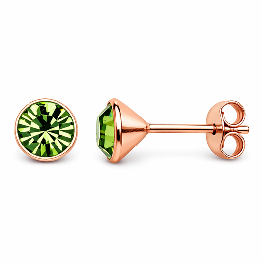 Emerald Cubic Zirconia Stud Earrings