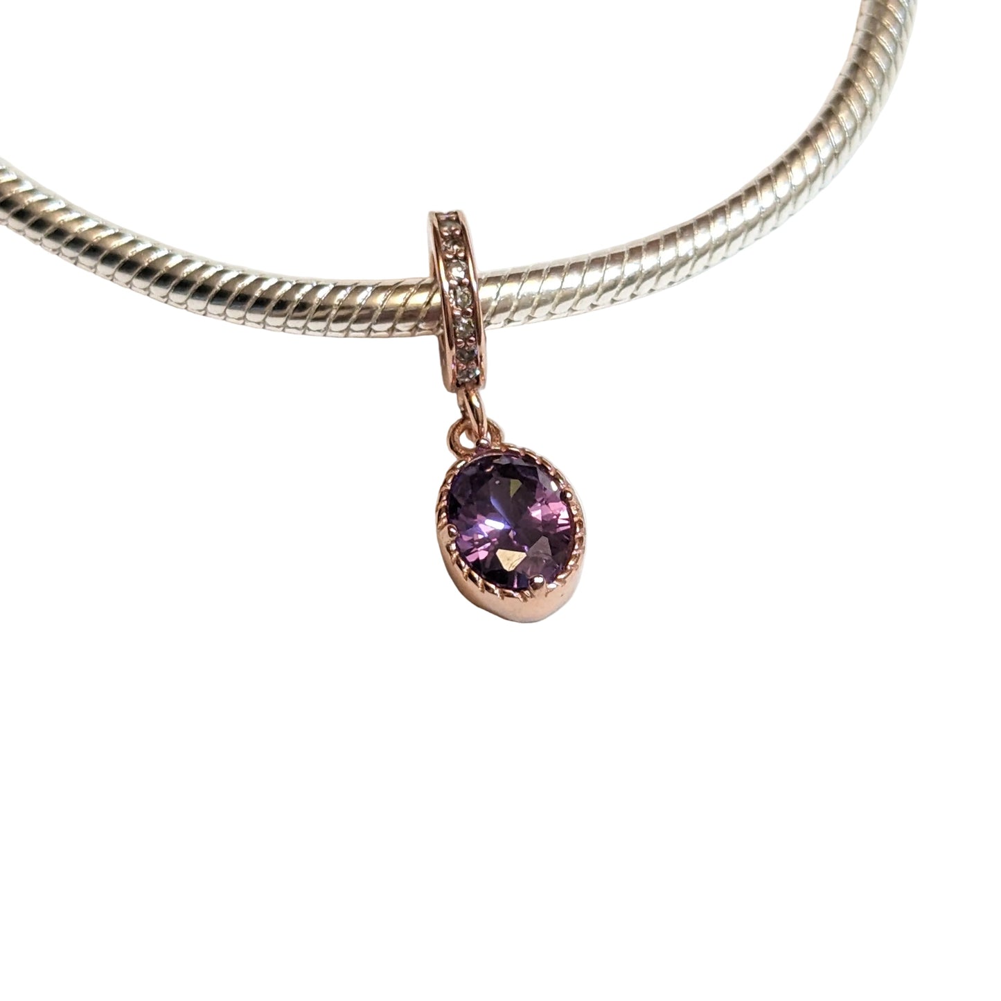 Amethyst Cubic Zirconia Dangle Charm