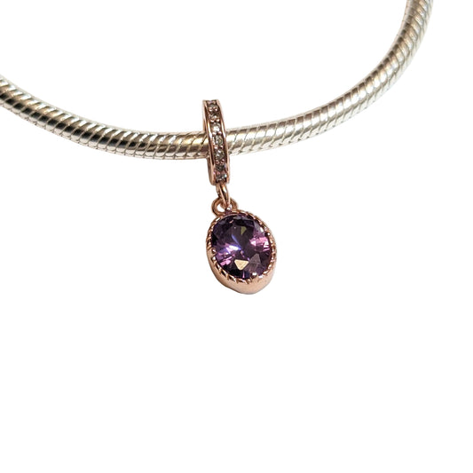 Amethyst Cubic Zirconia Dangle Charm