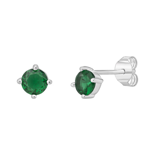Lyla Round CZ Emerald Studs