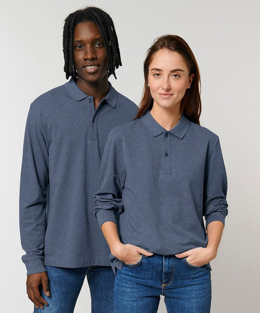 Organic Colours Long Sleeve Polo: Unisex
