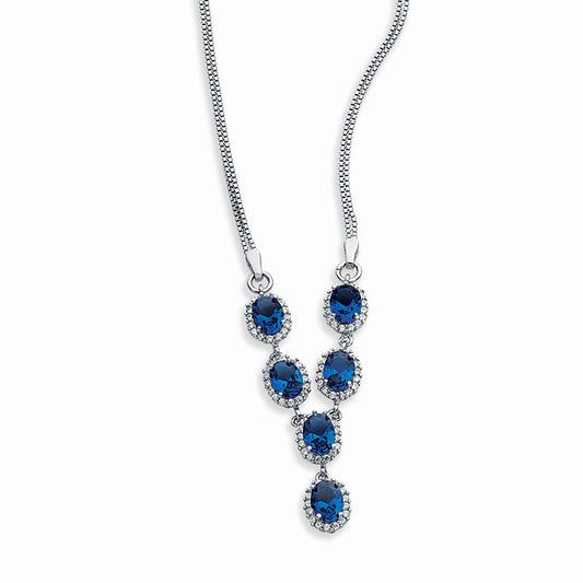 Sapphire Cubic Zirconia Y Necklace