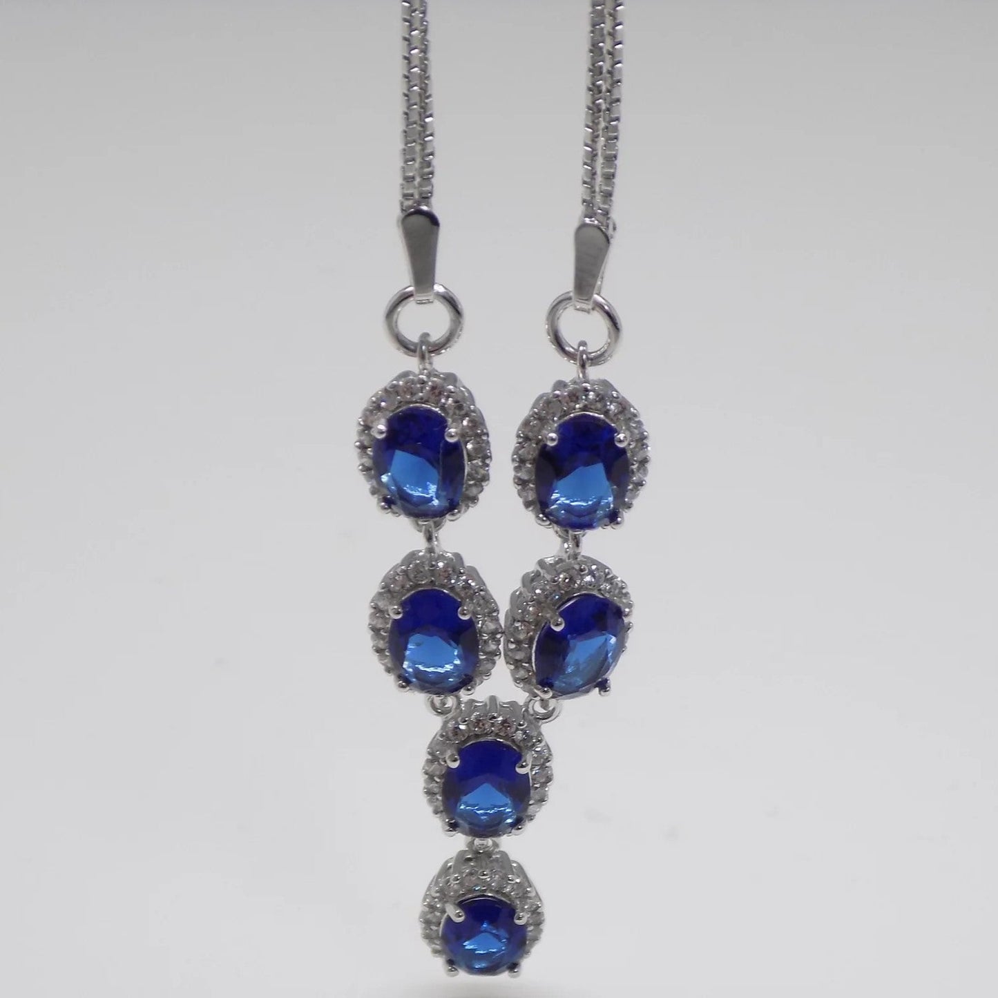 Sapphire Cubic Zirconia Y Necklace