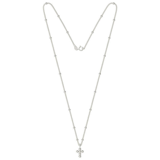Satellite Bead Necklace With Cross