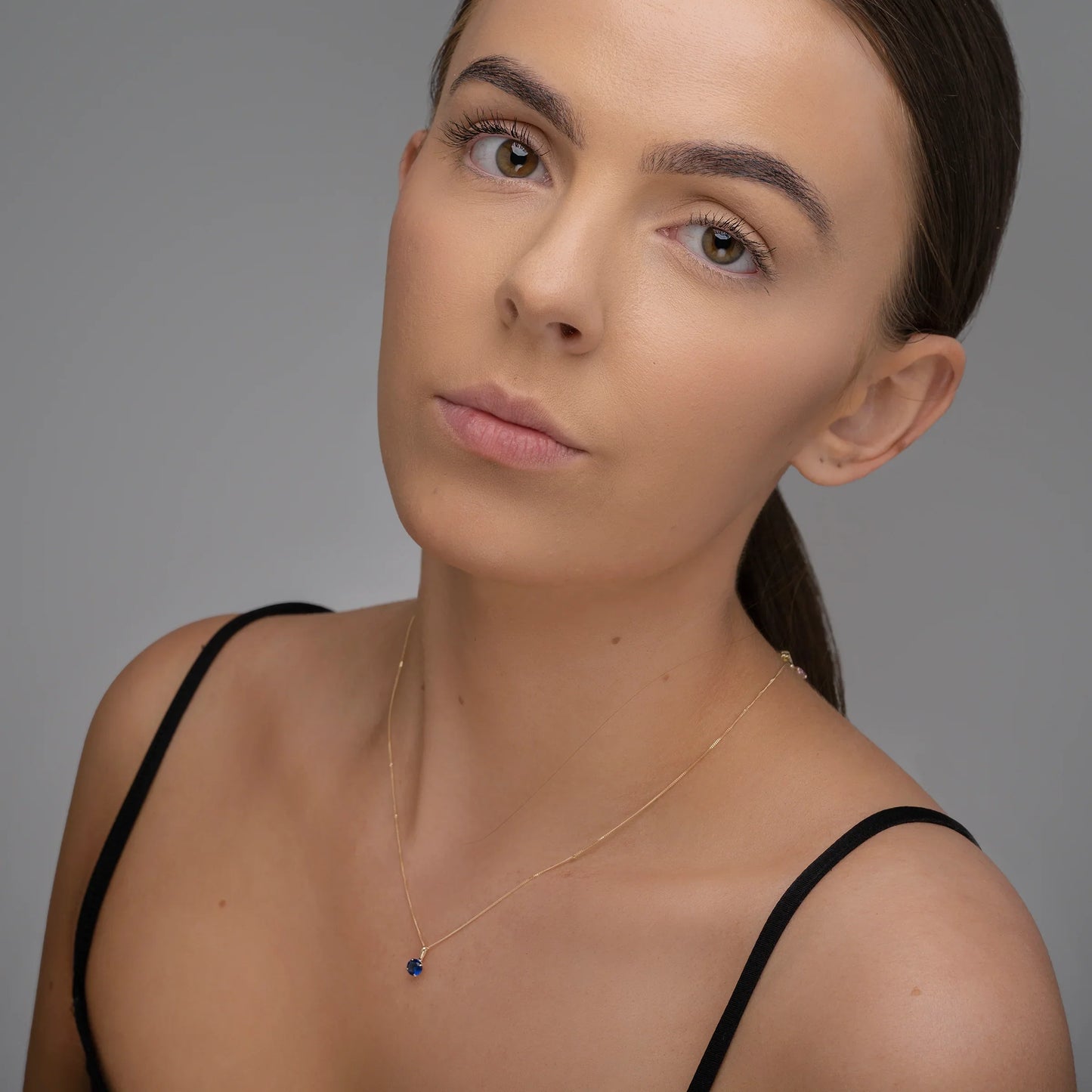 September Birthstone Sapphire Pendant Necklace