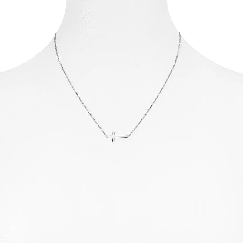 Side Cross Necklace