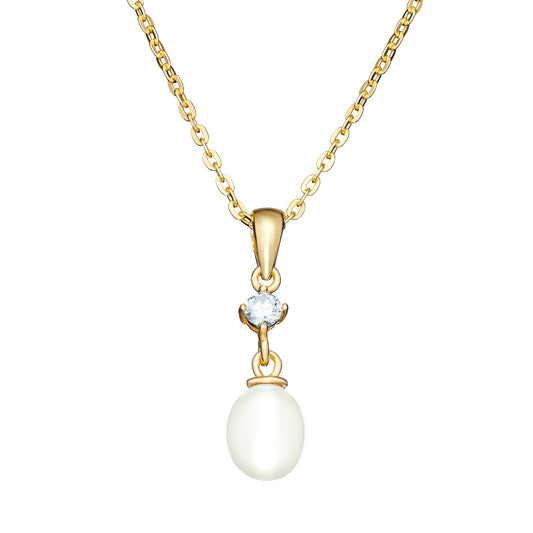 Sienna Cubic Zirconia & Pearl Drop Necklace