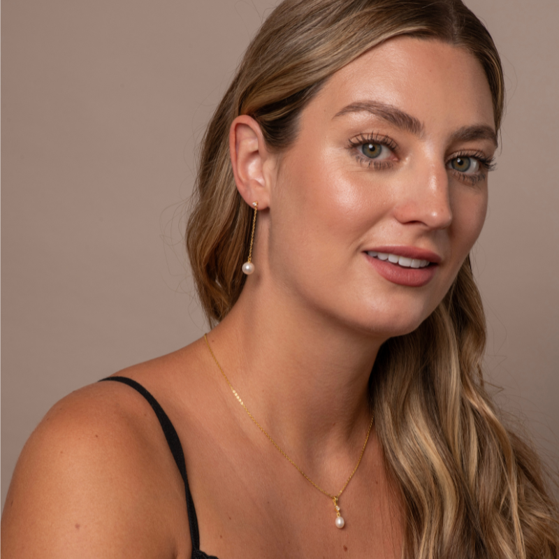 Sienna Cubic Zirconia & Pearl Drop Necklace