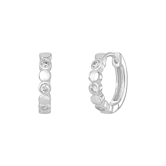 Simple CZ Hinged Hoops