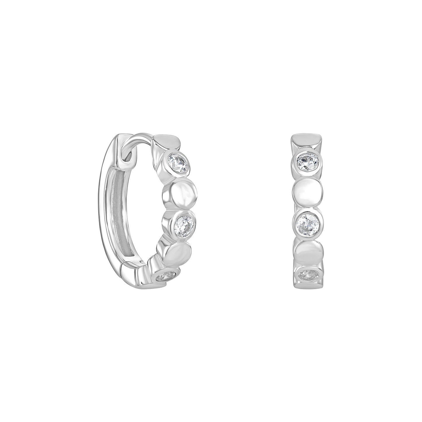 Simple CZ Hinged Hoops