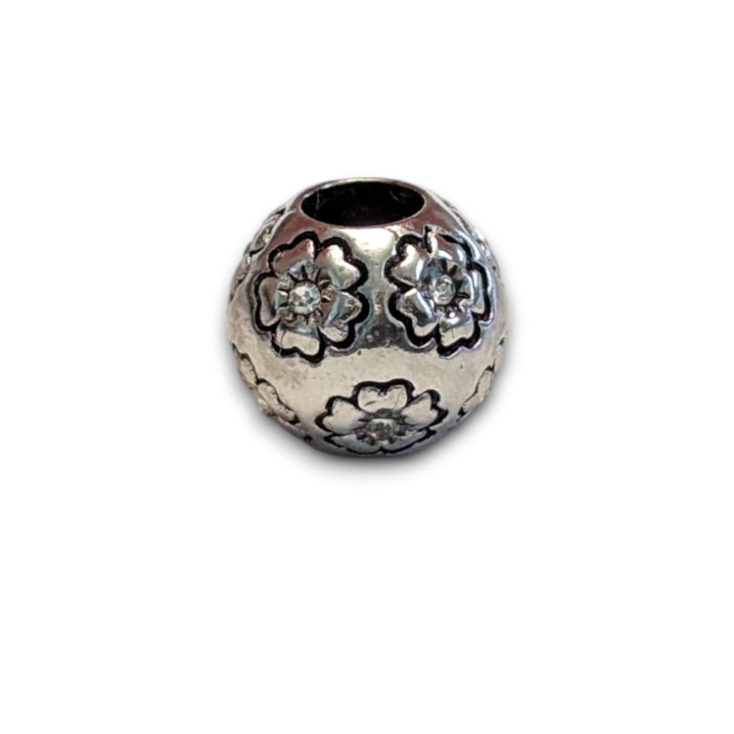 Cubic Zirconia Flower Bead Charm